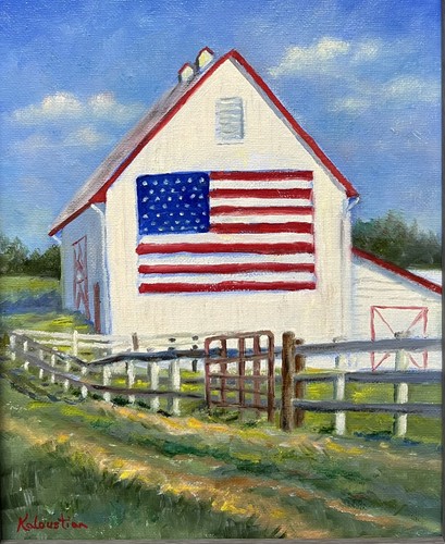 Bandiera americana fienile