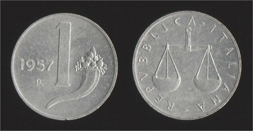 Lira 1957 bilancia e - 1957,
