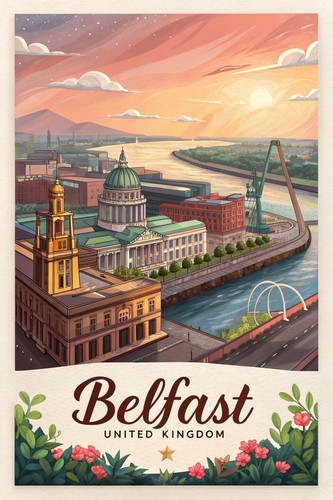 Belfast regno unito poster - regno,