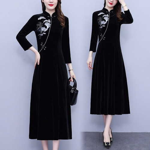 Donna velluto cheongsam - donna,