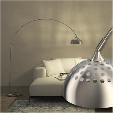® Lampada Ad Arco in Acciaio, Lampada Design Regolabile, Paralume Orientabile, P