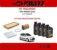 KIT TAGLIANDO 3 FILTRI + 4 LT OLIO FIAT PANDA 0.9 TWINAIR NATURAL POWER DAL 2012