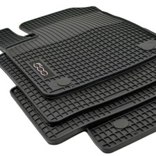 Tappetini in gomma logo adatti per Fiat 500 + Fiat 500 Cabrio Hybrid dall'anno 2020 sw