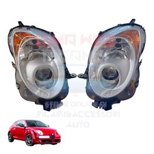 COPPIA FARI FANALI ANTERIORI DX SX PARABOLA CROMATA PER ALFA ROMEO MITO DAL 2008