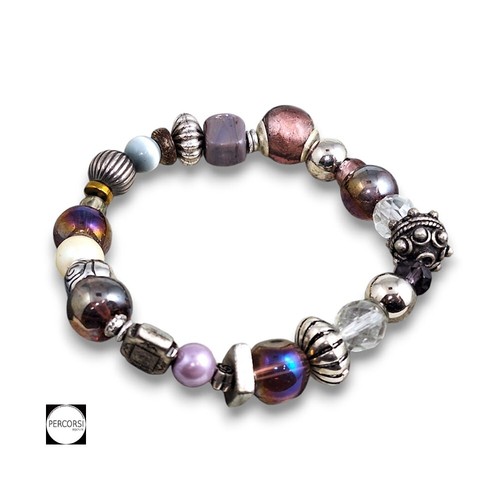 Bracciale vetro viola - bracciale, lilla