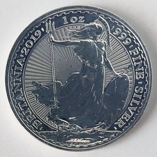 Silver Britannia 1 oz coin - Royal Mint 2019 - Circulated - Queen Elizabeth II