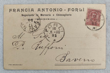cartolina forlì pubblicitarie merceria viaggiata 1898 formato piccolo