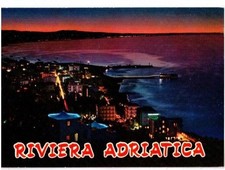 Cartolina Notturno Riviera Adriatica timbro Riccione 1977 (GS702) ^
