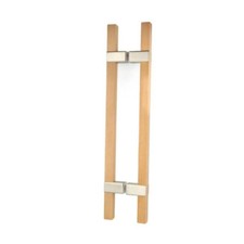 Manici Maniglia Legno Acciaio Inox Sauna 450 MM per Porta Vetro Entrambi Faggio