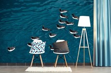 Carta da parati anatra nera 3D