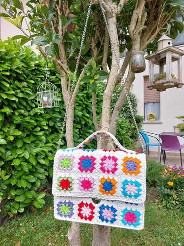 Borsa granny cotone - granny, mattonelle