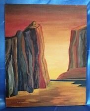 Dipinto Firmato Samuele Rossi 1977 - IL PASSO -  Con Dedica Senza Cornice 