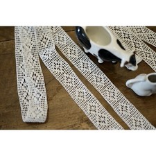 SET 2 BORDINI / PIZZI  UNCINETTO 150 x 3,5 cm