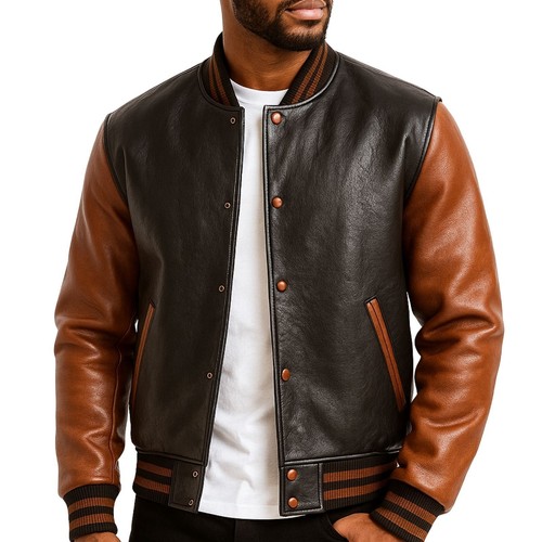Giacca uomo vera pelle - , varsity