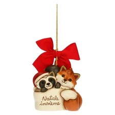 Addobbo natalizio Thun volpe Grace con procione e scritta buon natale