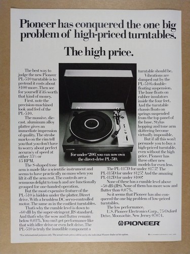 Pioneer 510 1977 giradischi - 1977,