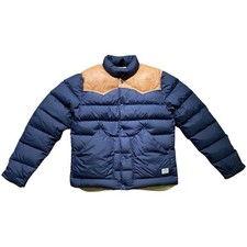 Piumino Penfield Pelam in pelle colore navy con disegno trapuntato