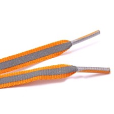 Coppia LACCI SCARPE ARANCIONE GRIGIO 120cm Rifrangenti RIFLETTENTI SPORT