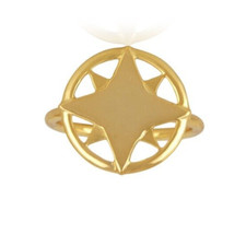 Anello placcato oro bussola -