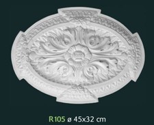 Rosone in gesso bianco per