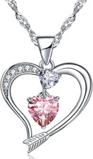 Collana a Forma Di Cuore Collana Con Ciondolo a Forma Di Freccia D'Amore Placcat