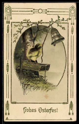 Cartolina pulcini pasqua - cartolina, di