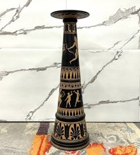 Colonna porta vaso in Terracotta, con pittura vascolare Stile Greco, Anni 70