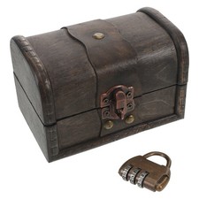  Baule portagioie in legno antico con serratura - Organizzatori di scatole con