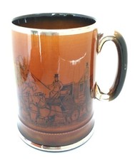 Boccale birra ceramica inglese 1960 Arthur Wood carrozza cavalli posta perfetto 