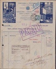 1936 VENEZIA Cartoleria TESTOLINI Cancelleria Disegno Pittura ricevuta