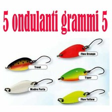 5 ondulanti gr. 5 mini spoon esca artificiale pesca trota lago laghetto trout ar