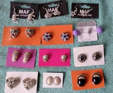 LOTTO BIGIOTTERIA VINTAGE N.12 COPPIE ORECCHINI VINTAGE ANNI 70/80/90 