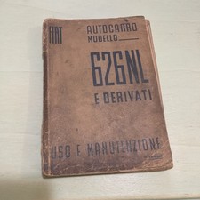 Fiat 626 NL e derivati autocarro libretto Uso Manutenzione 9a ed. 1946 ORIGINAL