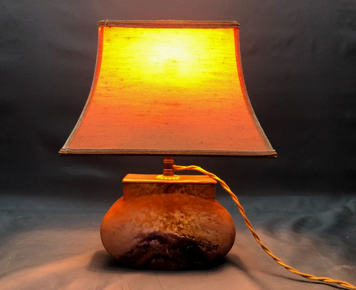 Lampe daum verre marmoréen - lampe,