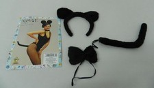 Cerchietto orecchie Coda Papillon MOUSE SET da topolina Nero donna sexy C62
