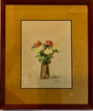 vecchio dipinto fiori firmato