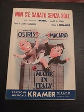 MACARIO OSIRIS ANTICO SPARTITO NON C'E' SABATO SENZA SOLE ED. KRAMER