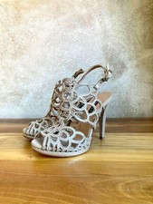 Sandalo platino oro tacco plateau ALBANO 35