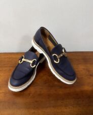 Scarpe Donna, Mocassini, Vera Pelle Blu N' 38
