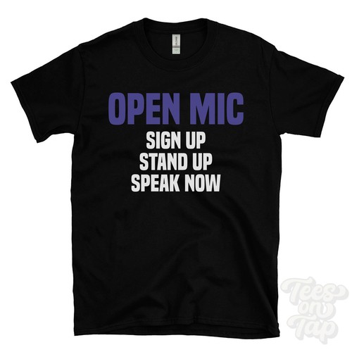 Maglietta open mic - open, up