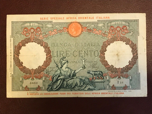100 lire capresi africa - lire,