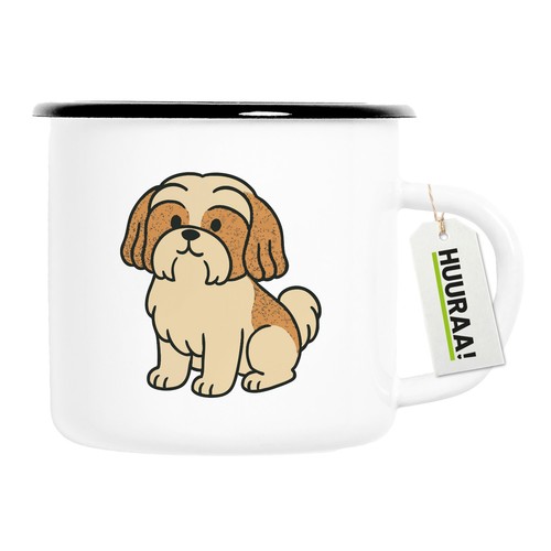Tazza smaltata shih tzu - tazza,