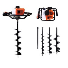 Moto Trivella 52cc a Scoppio 3 Punte 100 150 200mm + Prolunga 50cm Per Terreno