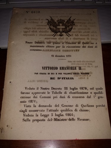 Regio decreto 1870 comune - regio,