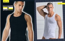 3 PEZZI CANOTTIERA SPALLA LARGA UOMO NAVIGARE 572 COTONE ELASTICIZZATO CANOTTA