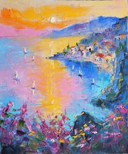 Costa Azzurra Bel dipinto ad
