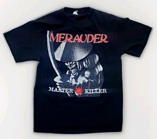 Vintage Y2K MERAUDER - T-shirt Master Killer ~ nero ~ grande ~ etichetta Alstyle ~ Metalcore