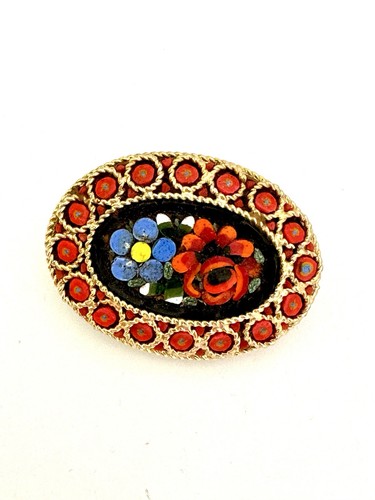 Vintage micromosaico spilla - vintage,