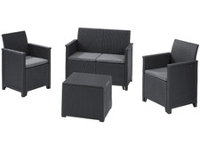 SET RATTAN KETER EMMA LOUNGE divano 2 posti - 2 poltrone - tavolo contenitore