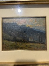 Benedetto Ghivarello “Casetta Solitaria” olio su tela 19,5×15 cm 1934